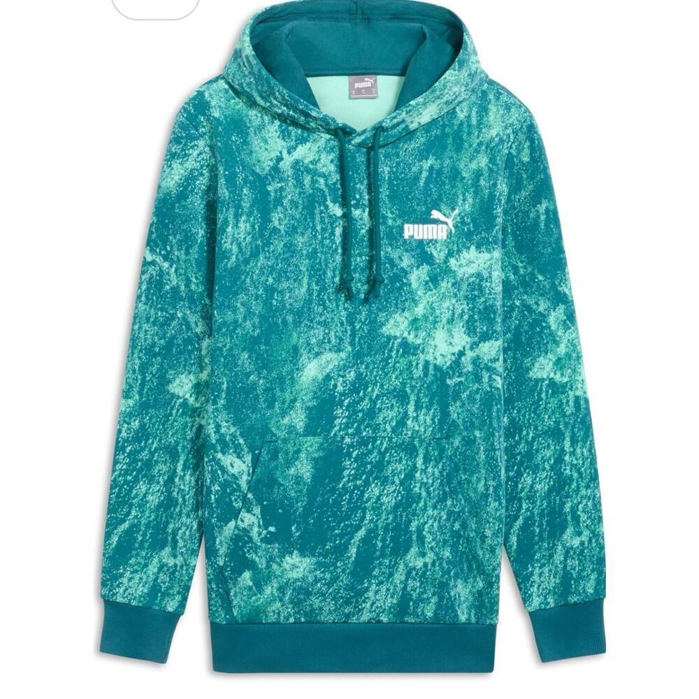 PUMA Men's Graphic Hoodie Cold Green NWT Size S